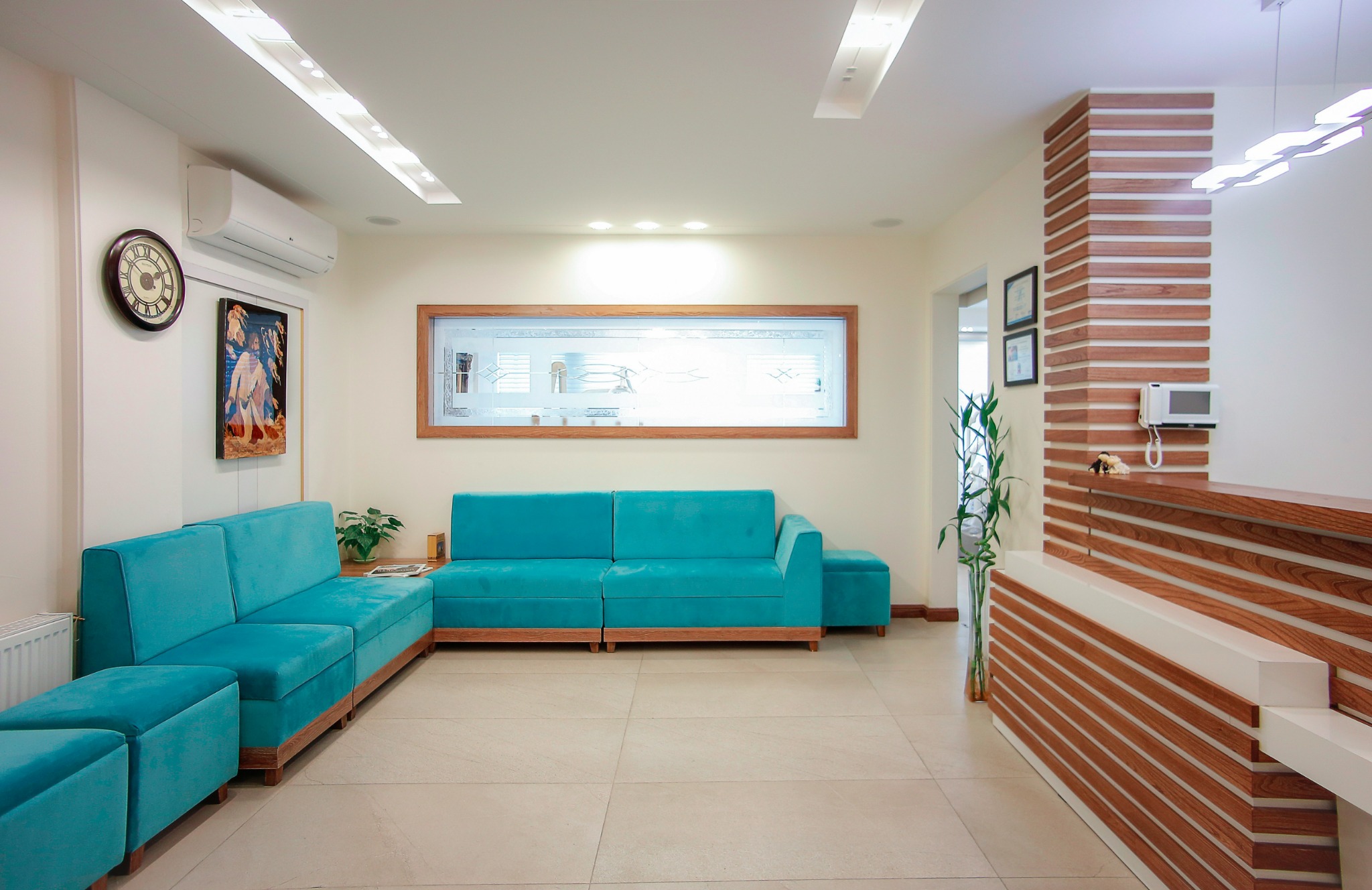 Clinic seating and reception area.